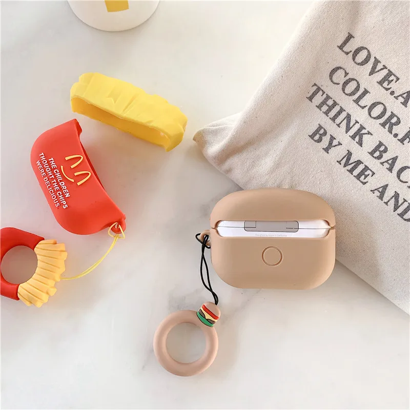 Милые чехлы для наушников mcdonald's картофель фри бургер гамбургер для Apple Airpods Pro 3 мягкий силиконовый защитный чехол для наушников