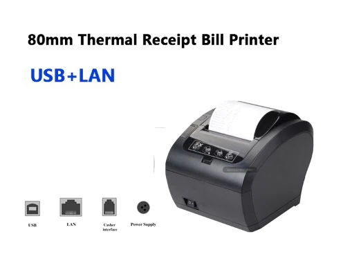 epson mini printer 80MM Thermal Receipt POS Printer Black Printer with Auto Cutter Bluetooth Ethernet USB Port Support Cash Drawer ESC/POS mini pocket thermal printer Printers