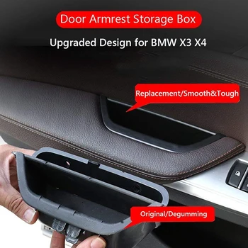 

for BMW X3 X4 Door Armrest Storage Box, Driver Side Door Storage Compartment Replacement Door Handle Armrest Container Phone Key