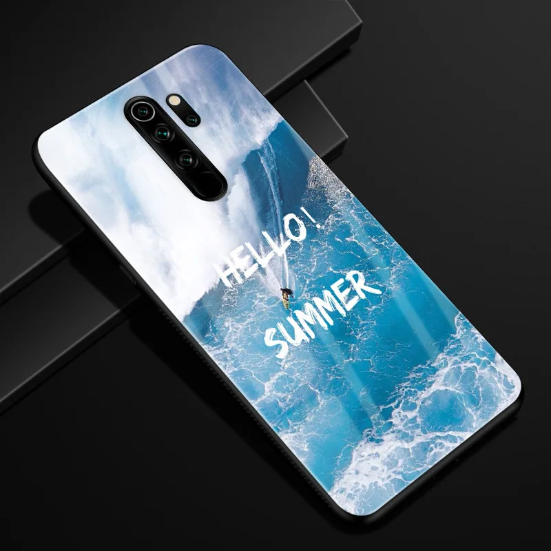 Для Xiaomi Redmi Note 8 Pro Чехол силиконовый бампер стекло жесткая задняя крышка для Redmi Note 8 чехол для телефона s Redmi Note8 Pro 8Pro Coque