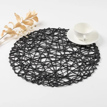 

Serving napkin Doliana "Grass", black, d 38 cm
