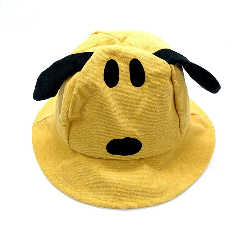 bright yellow Детская шапка на осень и зиму, новая детская бейсбольная кепка, корейская детская шапка в форме щенка - Цвет: bright yellow
