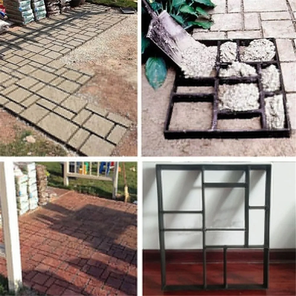 4Pcs/Set Concrete Molds Path Maker Mold DIY Reusable Concrete Paving Mold Cement Brick Mold Stone Garden Floor Road Pave 4Pcs/Set Concrete Molds Path Maker Mold DIY Reusable Concrete Paving Mold Cement Brick Mold Stone Garden Floor Road Pave