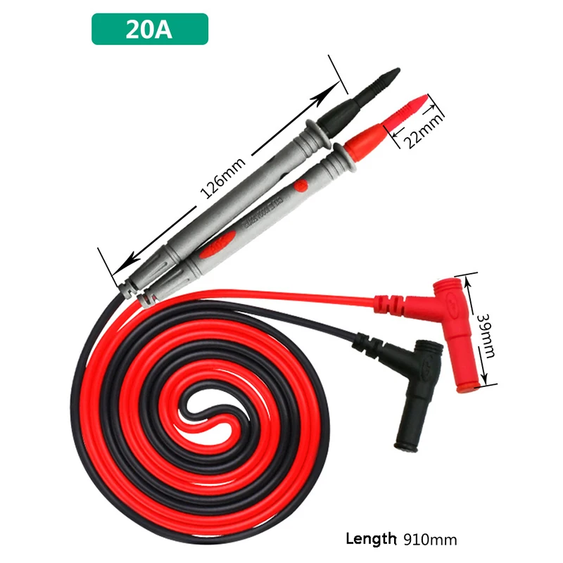 1 пара Универсальный зонд тестовый направляющий штифт для цифрового мультиметра игольчатый наконечник метр мультиметровый тестовый er свинцовый зонд провод ручка кабель 20A