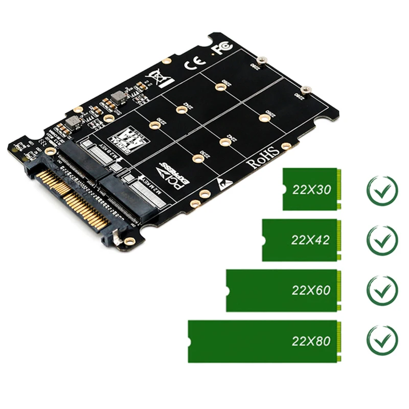 M.2 Ssd к U.2 адаптер 2в1 M.2 Nvme и Sata-Bus Ngff Ssd к Pci-E U.2 Sff-8639 адаптер Pcie M2 конвертер для настольных компьютеров