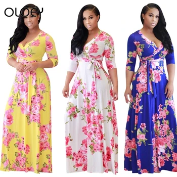 

maxi bodycon dress women long dress African Women clothing fall 2019 Dashiki long sleeve dress vintage dress floral dress yellow