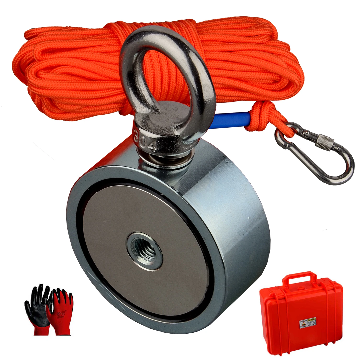 180KG/300KG  Double side Neodymium Magnet Fishing Rope Salvage Searching Detecting Recovery Metal Treasure Finder