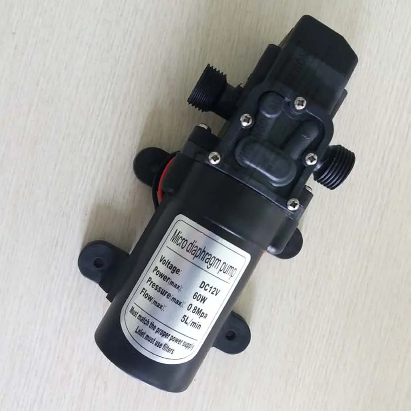 DC 12 В 130PSI 6л/мин насос для agua Electrica negro Micro de alta presión diafragma насос для agua jardina rociador