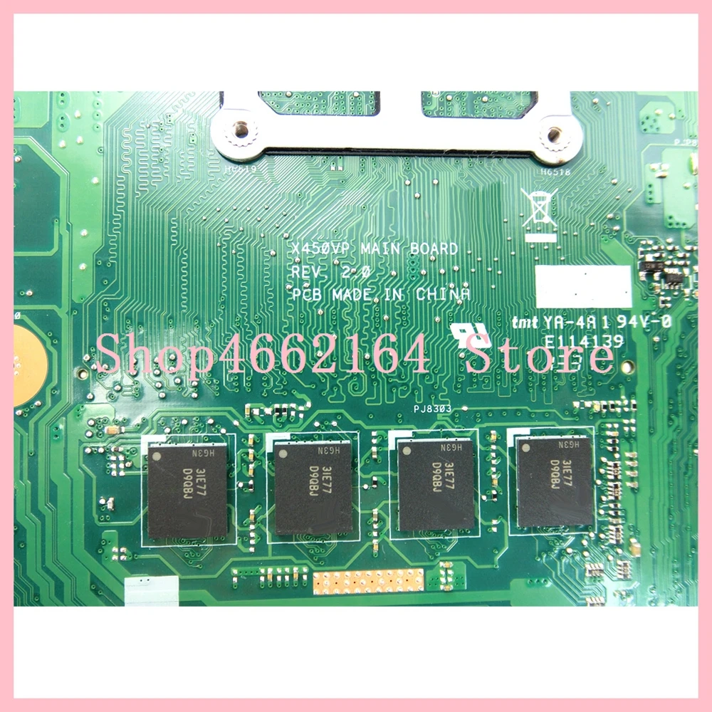  X450VP I3-3217 CPU 4GB RAM Motherboard REV 2.1 For ASUS X450VP X450V X450 A450V Laptop Mainboard Te