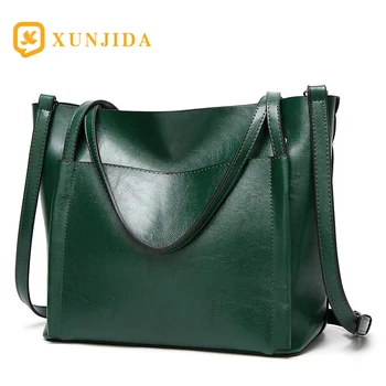 

XUNJIDA Fashion Large Capacity Women Tote Bag Quality Leather For Female Shoulder Bag Leisure Women Handbag Lady Messenger Bags
