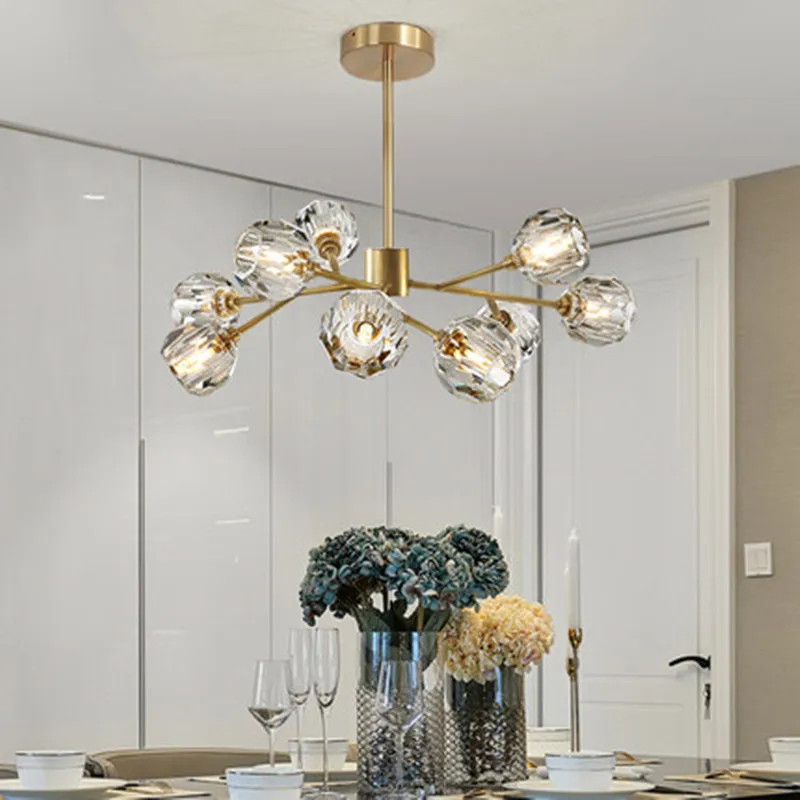 Crystal Chandelier Living Room Lighting Decoration Pendant Lamp Dining Room Lamp 9/12/15/18 Heads Gold/Black With LED Bulbs