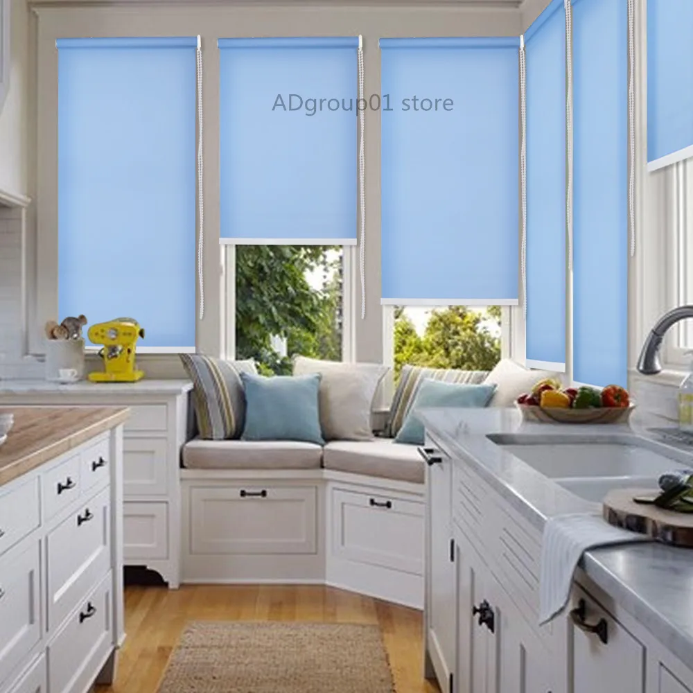 60% Blackout Fabric Window Roller Shades Blinds with UV Blocking,Light filtering Shade&blind,Room Darkening Child Safety Custom Made_副本