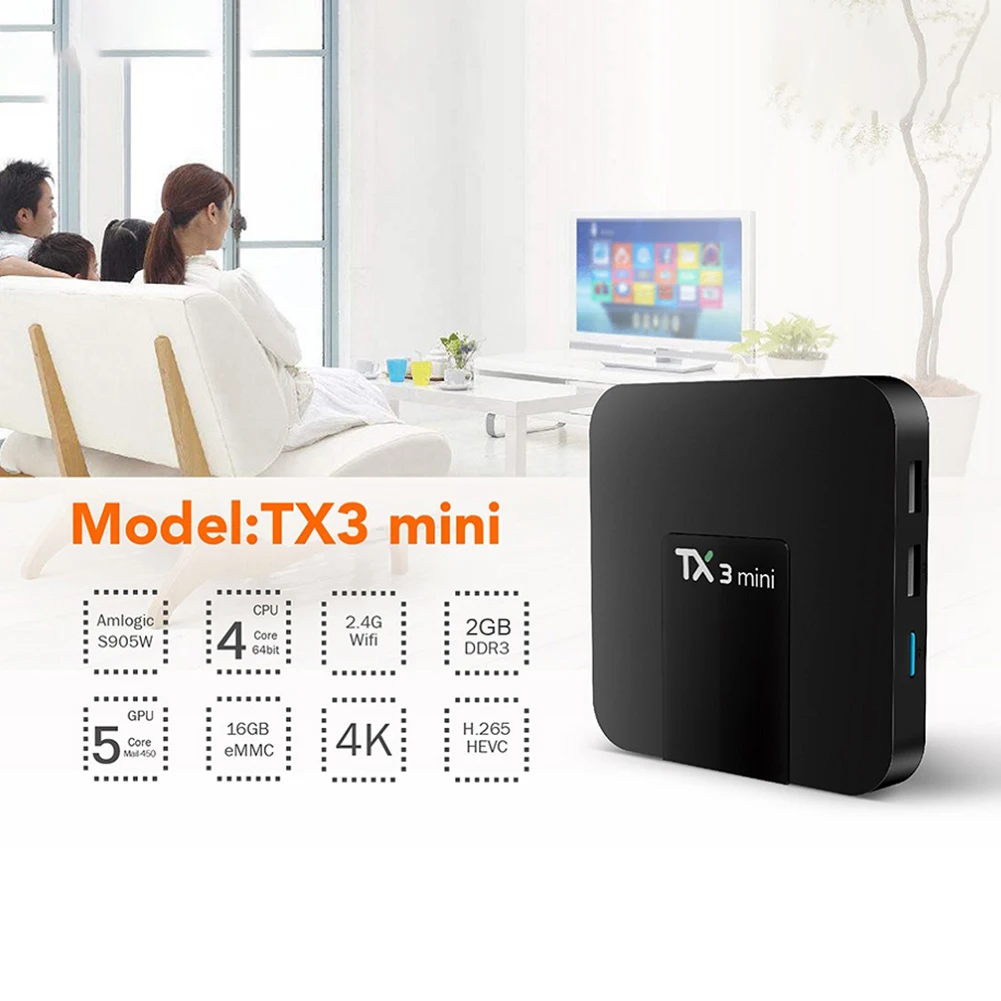 TX3 мини смарт-приставка S905W HD WiFi 4K сети медиаплеер для Android 7,1