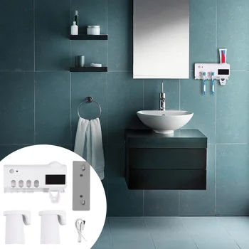 

1 Set of Toothbrush UV Sanitizer Rack UV Disinfection Rack Toothbrush Rack Wall Holder for Hotel Bathroom Home
