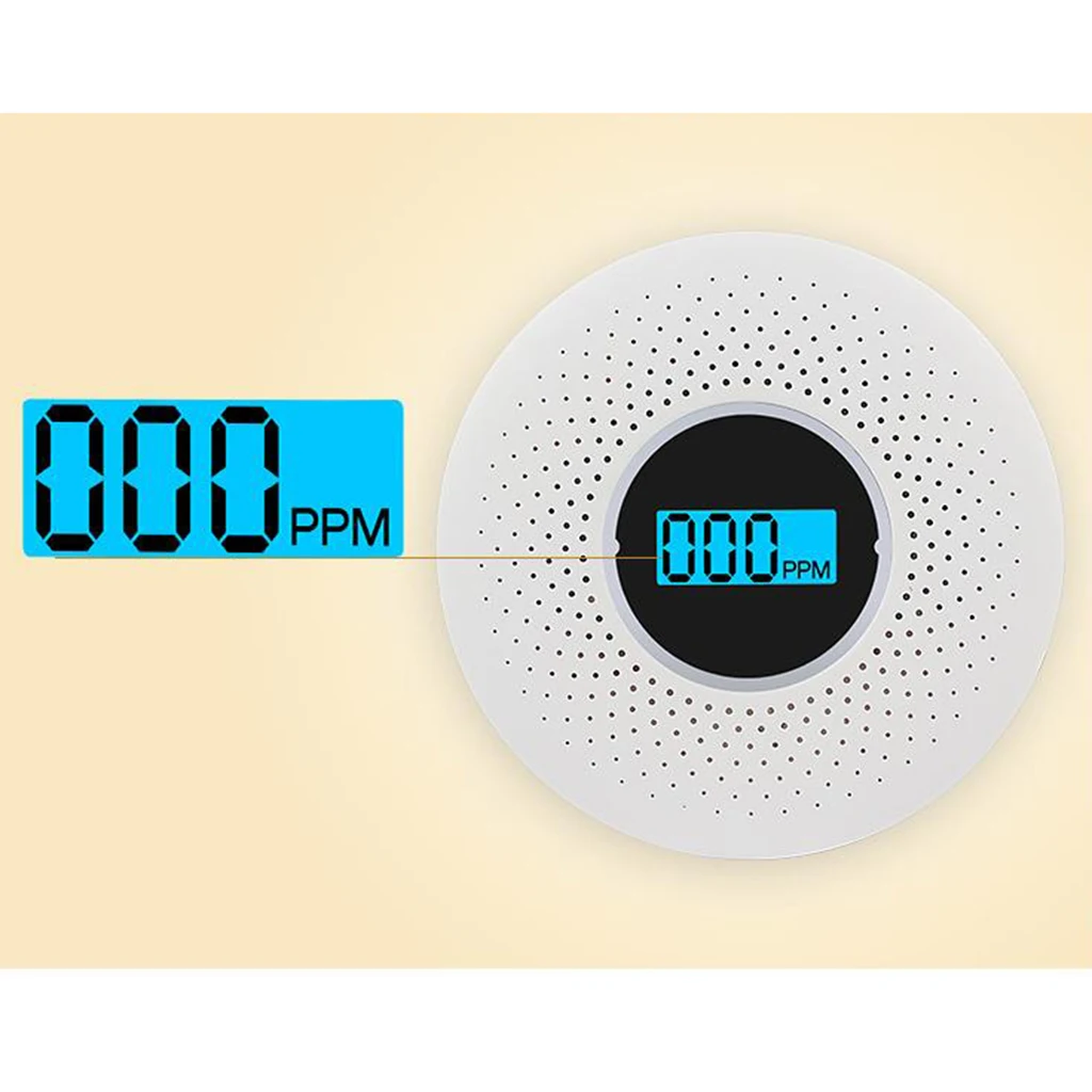 Combination Smoke and Carbon Monoxide Detector Alarm Battery Operated Digital Display for Travel Home Bedroom Kitchen