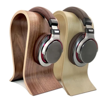 Wood Headphone Stand Wooden Brich Headphones Display Stand Wood Headset Holder Desk Display Hanger For All Headphone Size