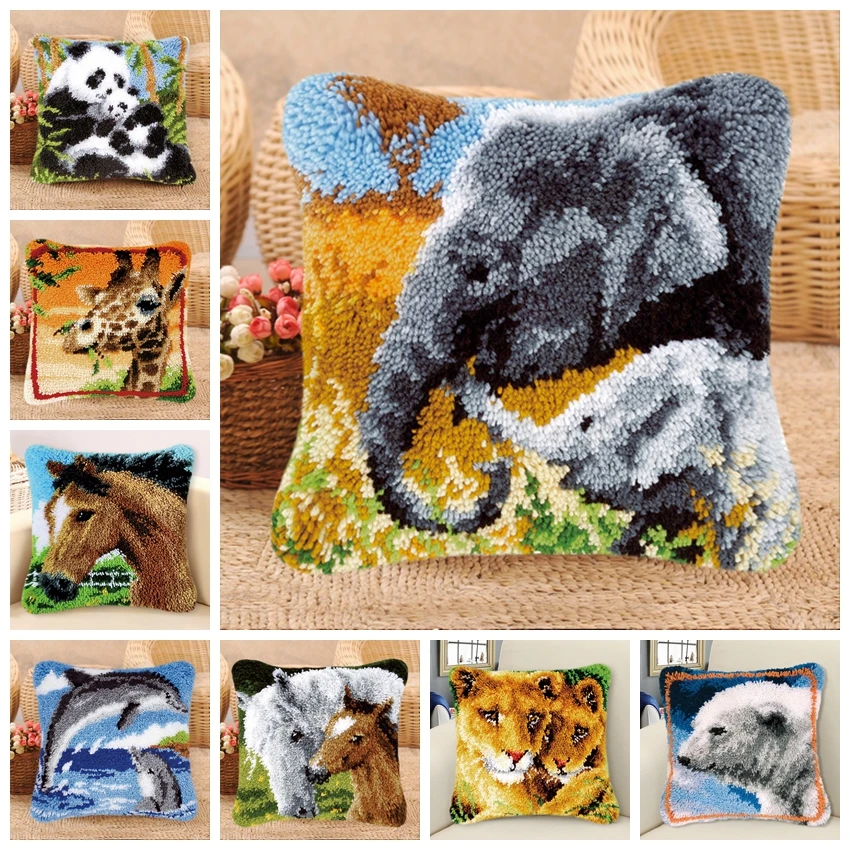 

Smyrna Latch Hook Kits Diy Knooppakket Do It Yourself European And American Style Birthday Present Giraffe Cross Stitch Pillows