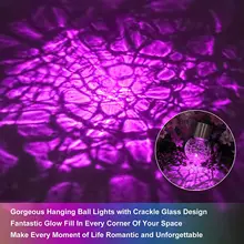 

1/4/12pcs Outdoor Cracked Glass Solar Light Waterproof LED Decorative Ball Light with Hook for Villa Garden Courtyard Decoration