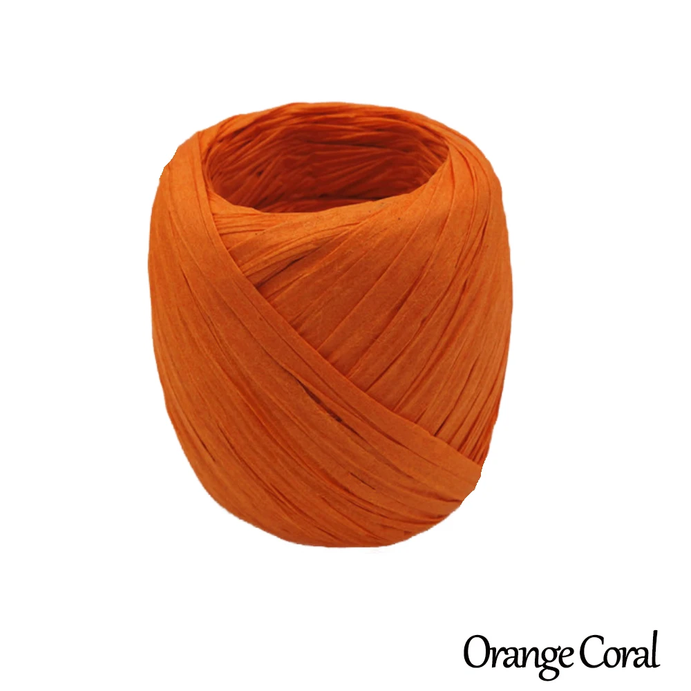 20 м бумажная веревка из рафии шар натуральная солома-рафия рулон подарочная упаковка нить Лента Скрапбукинг Упаковка Бумага шнур поставка - Цвет: Orange Coral