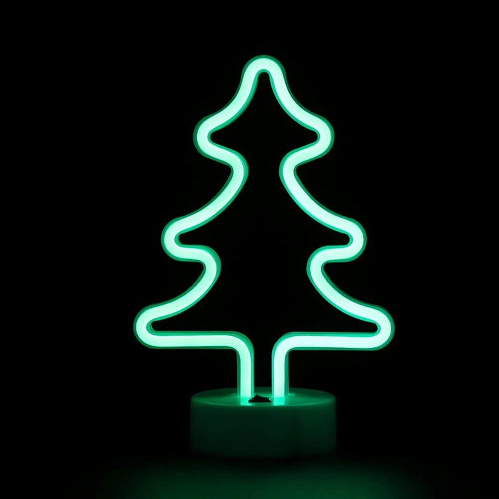 Неоновая вывеска 3* AA батарея/USB питание колокольчик олень Давида Фламинго Ночной светильник подарок на праздник Рождественская елка украшения дома