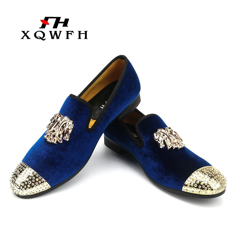 Handmade New Gold Toe Men Velvet Loafers Italy Brand Party And Wedding Dress Shoes | Обувь