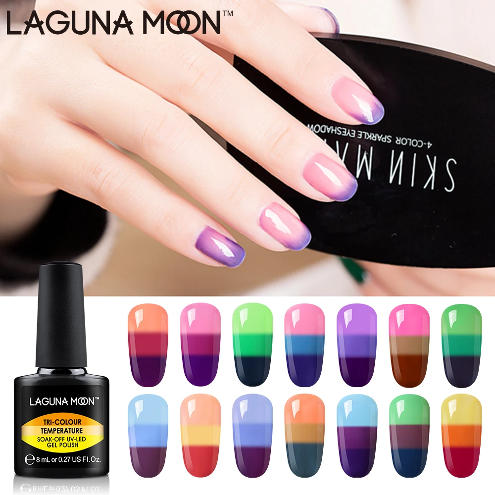 

Lagunamoon 8ml 32 Colors Temperature Change Color UV Gel Nail Polish Nail Art Gel Polish Varnish Soak Off Semi Permanent Lacquer