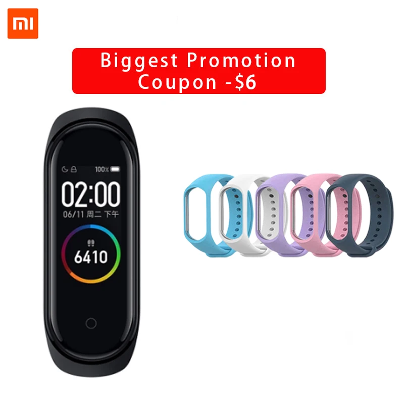 

Xiaomi Mi Band 4 Smart Miband 3 Color Screen Bracelet Heart Rate Fitness Music Bluetooth 50M Waterproof Band4