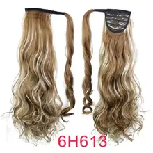 2" на липучке синтетические конский хвост волосы для наращивания длинные волнистые клип в хвосте накладные волосы пони хвост шиньон с заколками парик