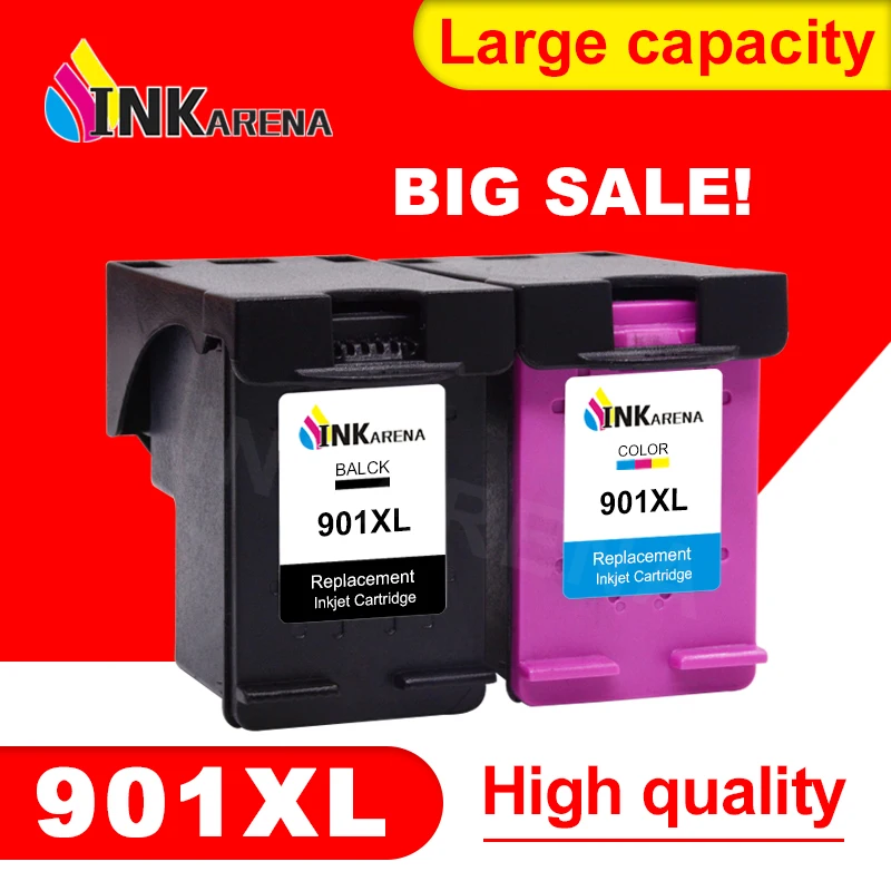 

INKARENA Remanufactured 901XL Cartridge Replacement for HP 901 Ink Cartridge for Officejet 4500 J4500 J4540 J4550 J4580 J4640