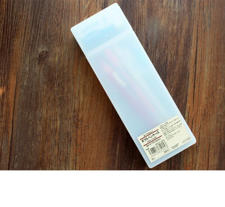 1 шт. MUJI простой прозрачный скраб пенал матовый пластиковый пенал коробка для хранения ручек набор канцелярских принадлежностей