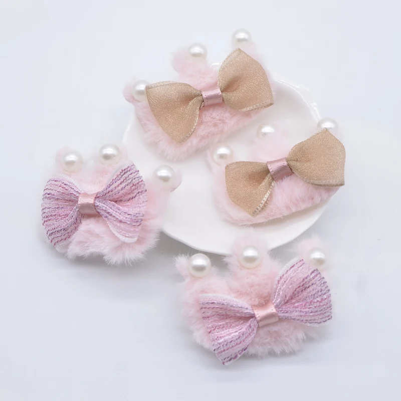 10Pcs Cute Plush Crown Padded with Beading Bow for Clothes Patch Fabric Sewing Craft Socks Gloves Shoes Decor Accessories | Дом и сад