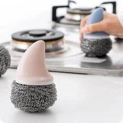 Shark Handle Stainless Steel Wire Ball Kitchen Brush Dish Cleaning Tool Household Brush Kitchen Cleaning Tool