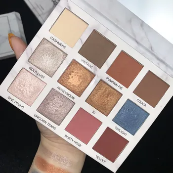 

12 color marble eye shadow disc girl matte makeup beginner earth color ins net red vibrato