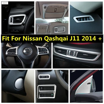 

Lapetus Matte Accessories For Nissan Qashqai J11 2014 - 2020 Middle Air AC Outlet Vent / Steering Wheel Cover Decoration Trim