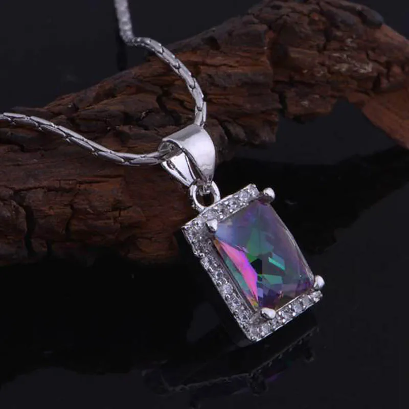 Bague Ringen, квадратная, цветная, топаз, серебро 925, ювелирное изделие для женщин, Геометрическая подвеска из драгоценных камней, роскошный дизайн, украшение на шею
