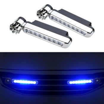 

1 Pair Car DRL Lamp Auto Front LED Wind Powered Grille Daytime Running Lights for Outdoor Personal Car Parts Decoration