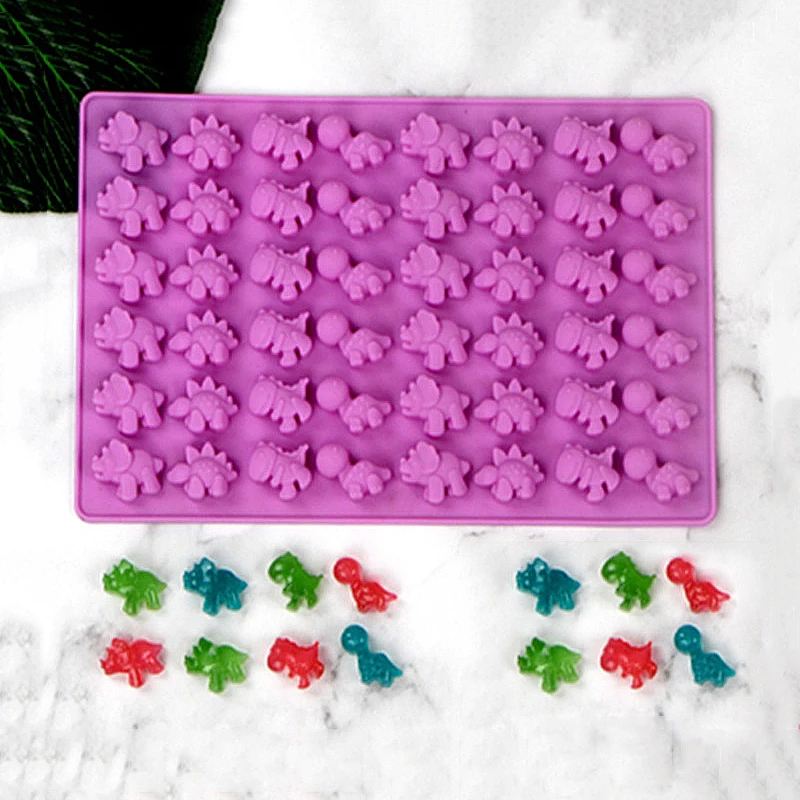 

48 Holes Cute Dinosaur Silicone Cake Molds Gummy Chocolate Mold Candy Fondant Mould Ice Cube Tray Baking Cake Decorating Tools