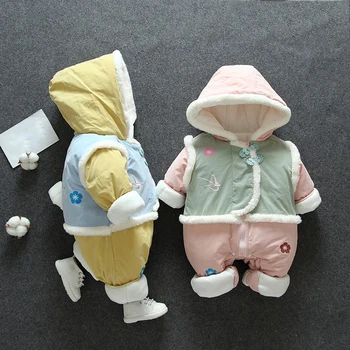 

Newborn Baby Romper Winter Clothes Coral Fleece Warm Clothing Baby Jumpsuit Coral Fleece Warm Overall Baby Rompers
