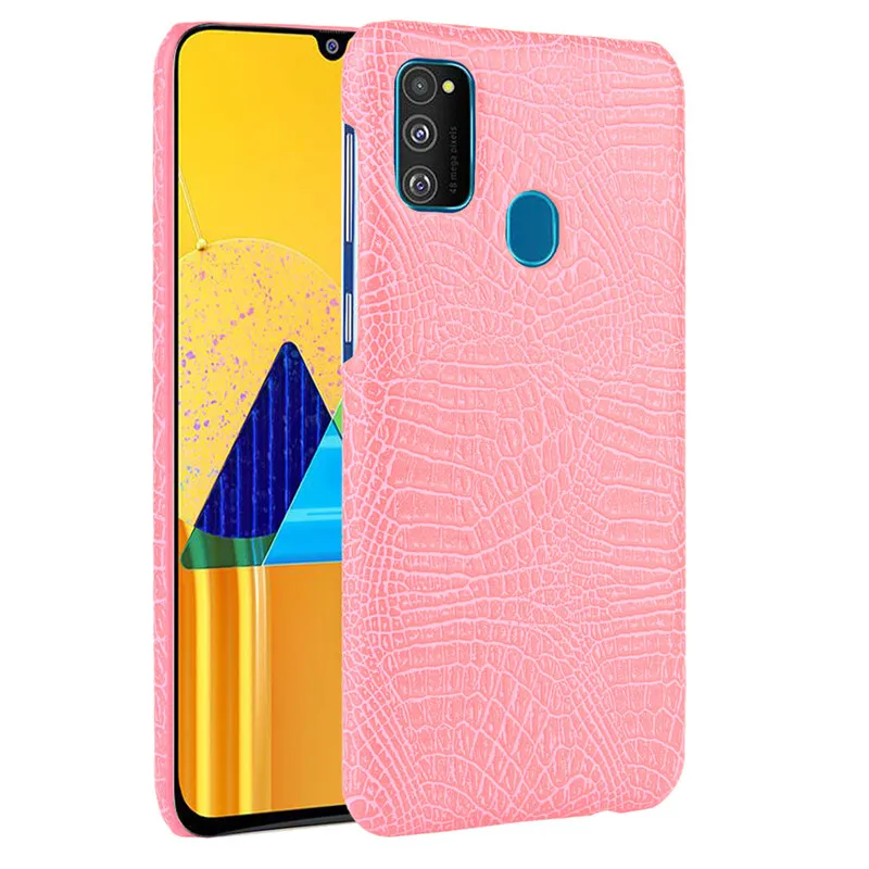 Для samsung Galaxy M30s PU чехол M30 S кожаный чехол из крокодиловой кожи PC жесткий чехол для samsung M30s чехол 6," Телефон Чехол - Цвет: pink