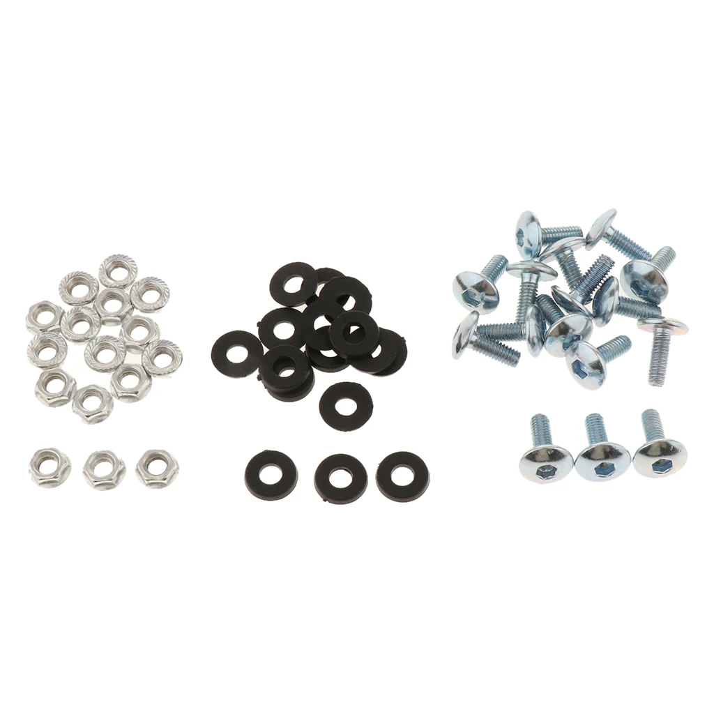 16 Pcs Metal Bumper Fender Bolt Washer Nut License Plate Bracket Mounting Washer Screw Kit