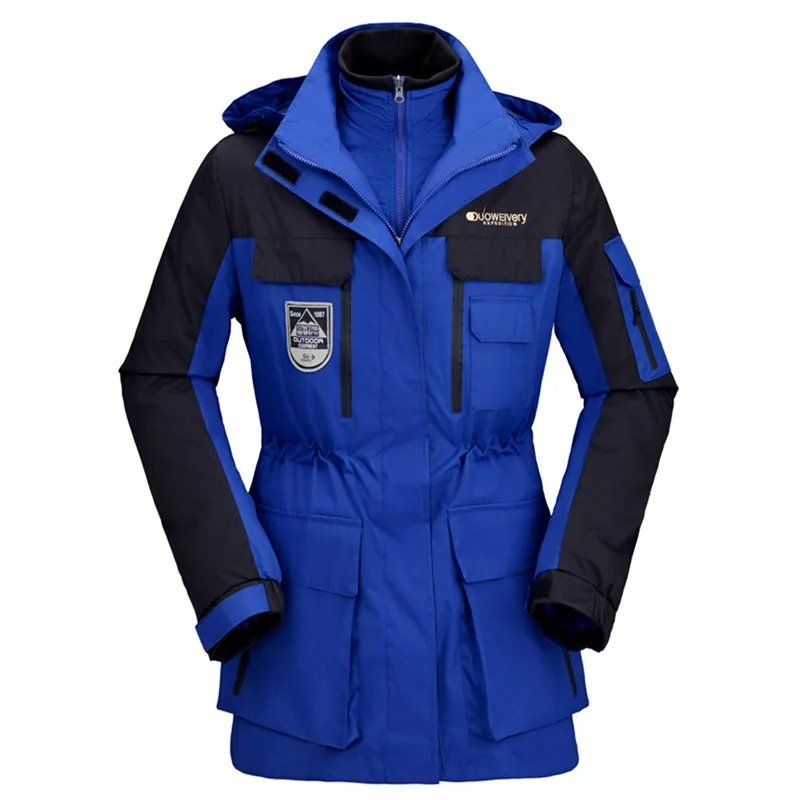 Men Women blue Походные куртки зимние для мужчин и женщин 3 в 1 комплект из двух предметов пальто с капюшоном ветронепроницаемая Водонепроницаемая теплая походная горнолыжная ветровка - Цвет: Men Women blue