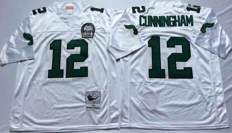 Черный Stitiched, philadelphia s, Reggie White, Randall Cunningham, Jerome коричневый, Joyner Green, возврат для мужчин, Настоящее фото Джерси - Цвет: Черный