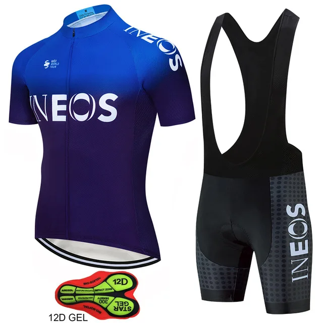 World Champion Team INEOS Cycling Jersey 12D Gel pad Bike Shorts Set MTB Ropa 