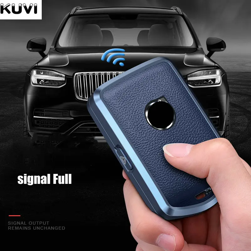Premium Metal & Leather Car Key Case Cover - Elegant Remote Holder Protector Keychain