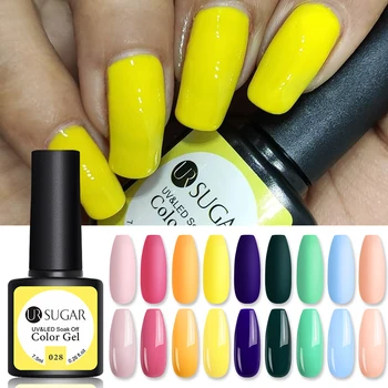 

UR SUGAR 7.5ml Yellow Color Nail Gel Polish Soak Off UV Gel Lacquers Varnish Colorful Yellow Red Gel Semi-Permanent Varnish