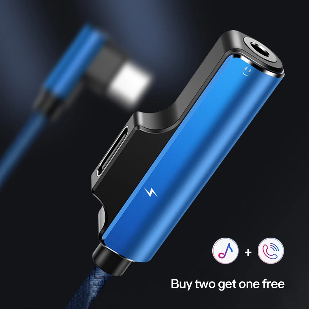 

2 in 1 USB C Audio Cable Type C to 3.5mm Jack Aux Earphone Call Music Charging Adapter For Xiaomi Samsung Huawei HTC Headphone Converter For Oneplus 6T honor 10