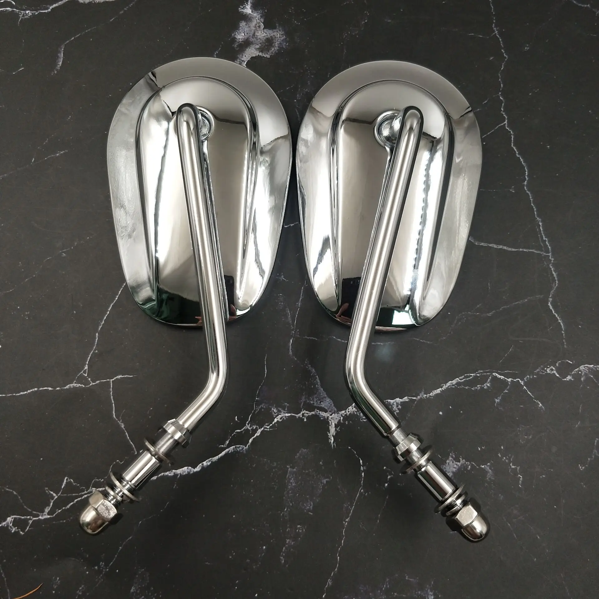 1 Pair Motorcycle Rear View Side Mirrors For Harley Touring Xl 883