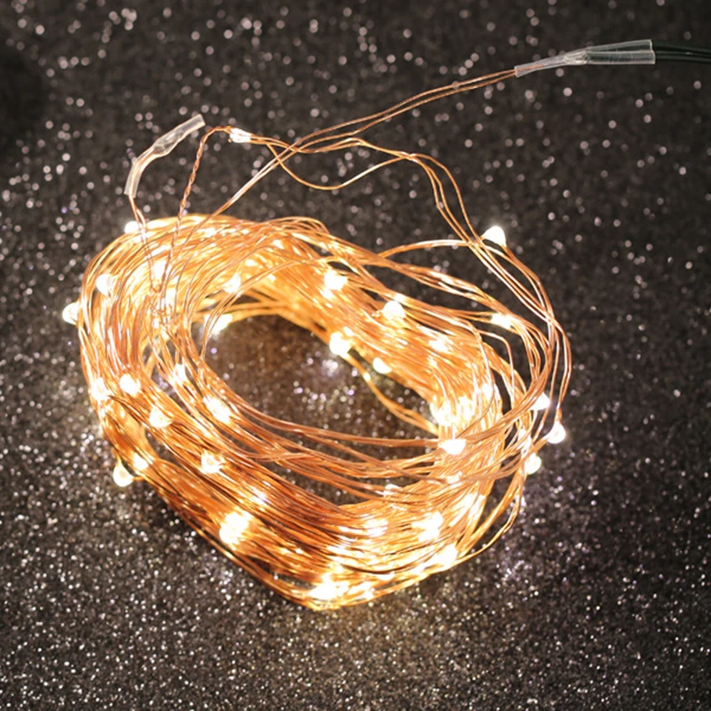 USB 10 м 100LED медная проволока гирлянда Крытый открытый декоративный Сказочный светильник