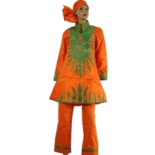 Cheap MD Green Orange Pants Suit For Women Plus Size South African Ladies Clothes Shirt Trousers Set Traditional Dashiki Attire Female Cheap MD Green Orange Pants Suit For Women Plus Size South African Ladies Clothes Shirt Trousers Set Traditional Dashiki Attire Female