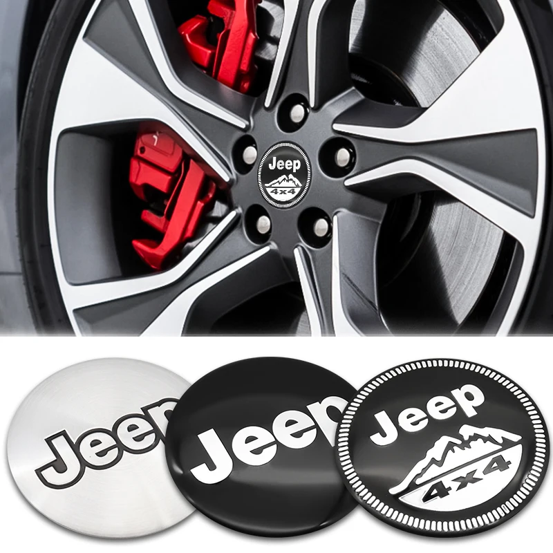 

4pcs Car Wheel hub center decorative stickers cover with logo for Wrangler Grand Cherokee Renegade Compass Chero car styling